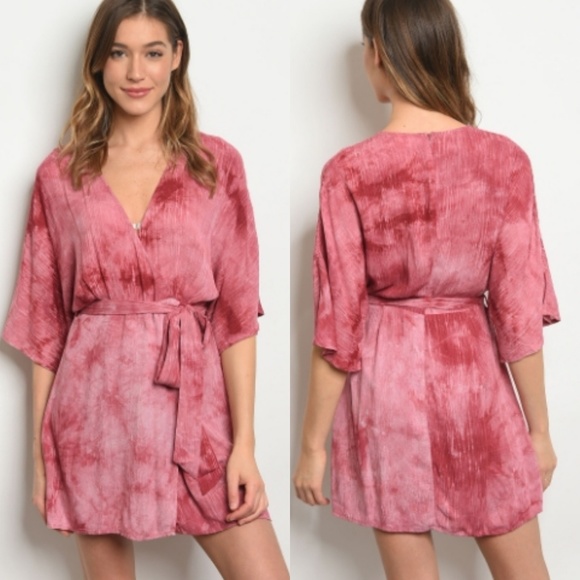 Honey Belle Dresses & Skirts - Rose tie dye wrap dress